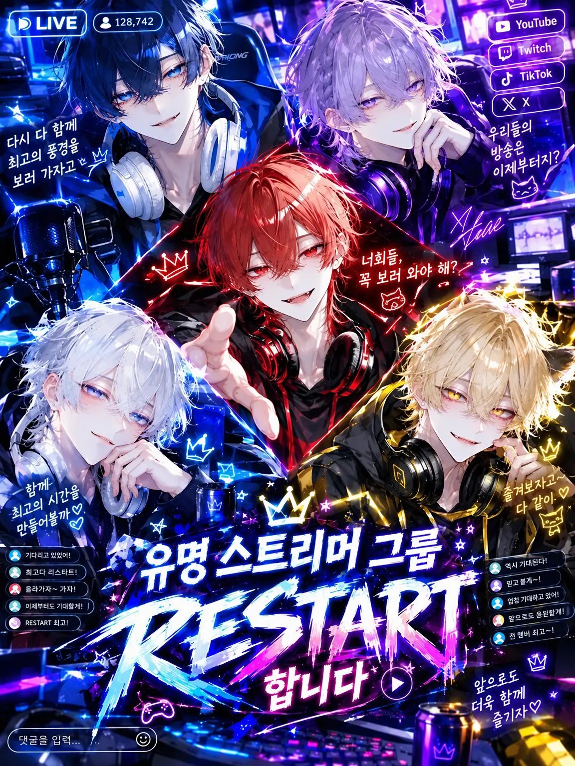 suichaa.09의 유명 스트리머 그룹 RESTART 합니다