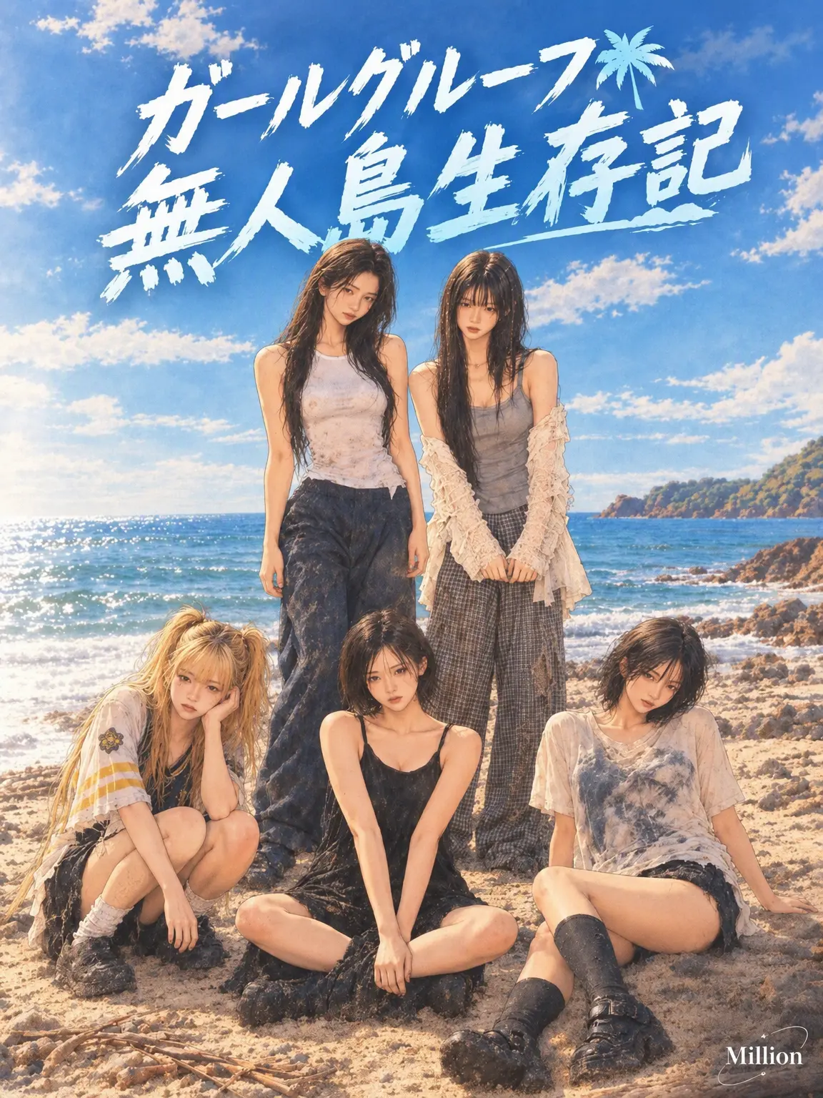 million1000000의 ガールズグループ無人島漂류記