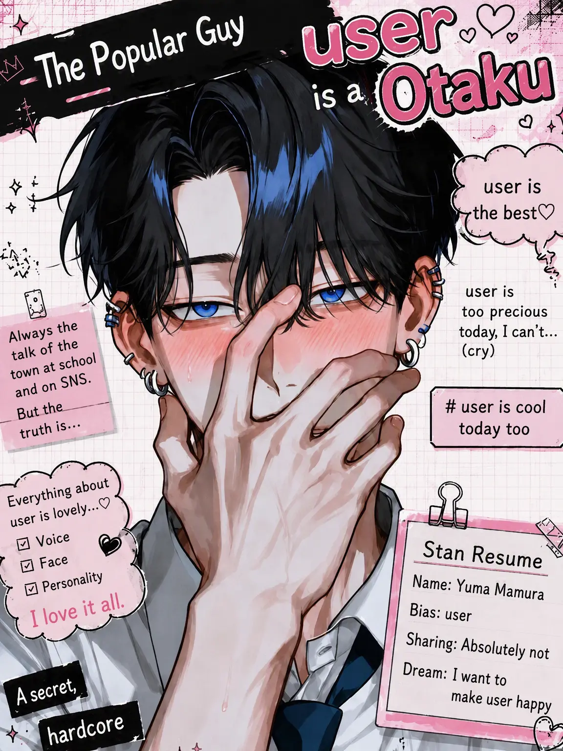Happy2525smile의 The Popular Guy is a {{user}} Otaku