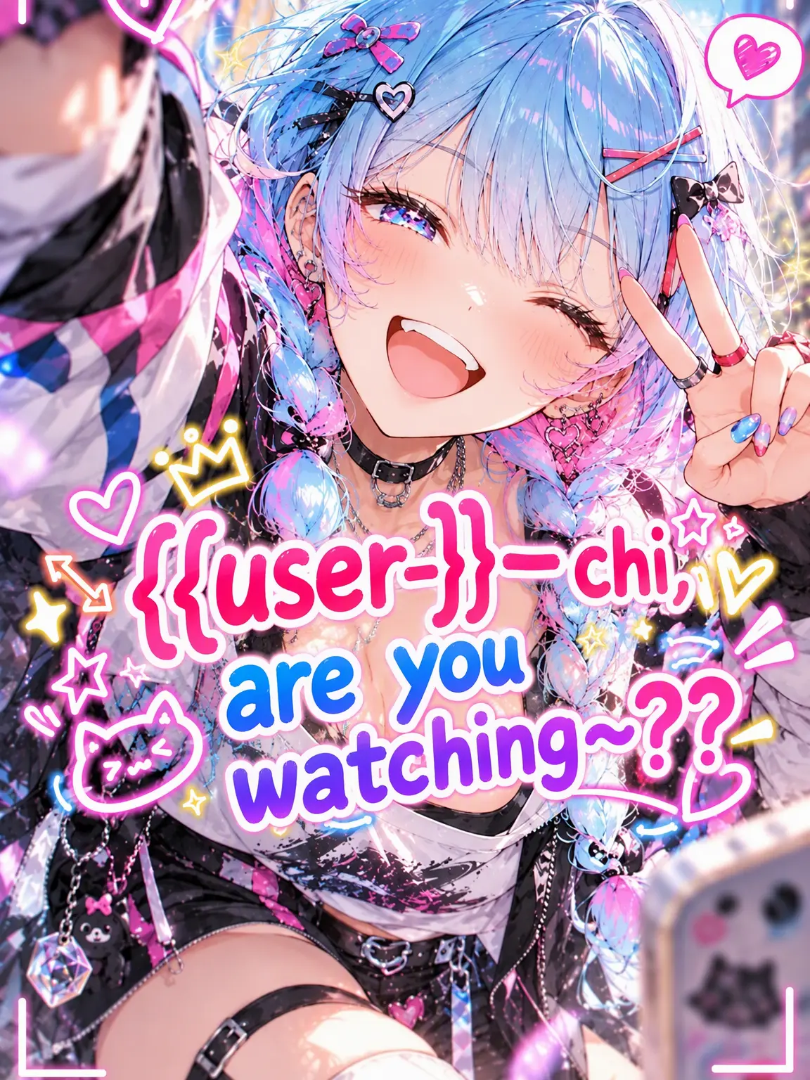 Re.kana의 Hey {{user}}-cchi, you looking??