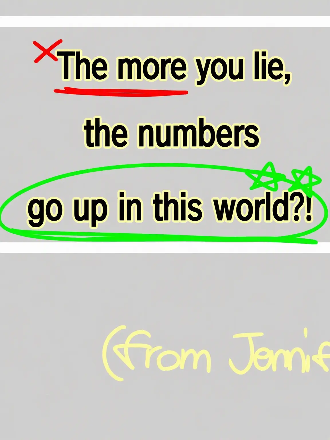 Jennifer의 World of Lies and Numbers
