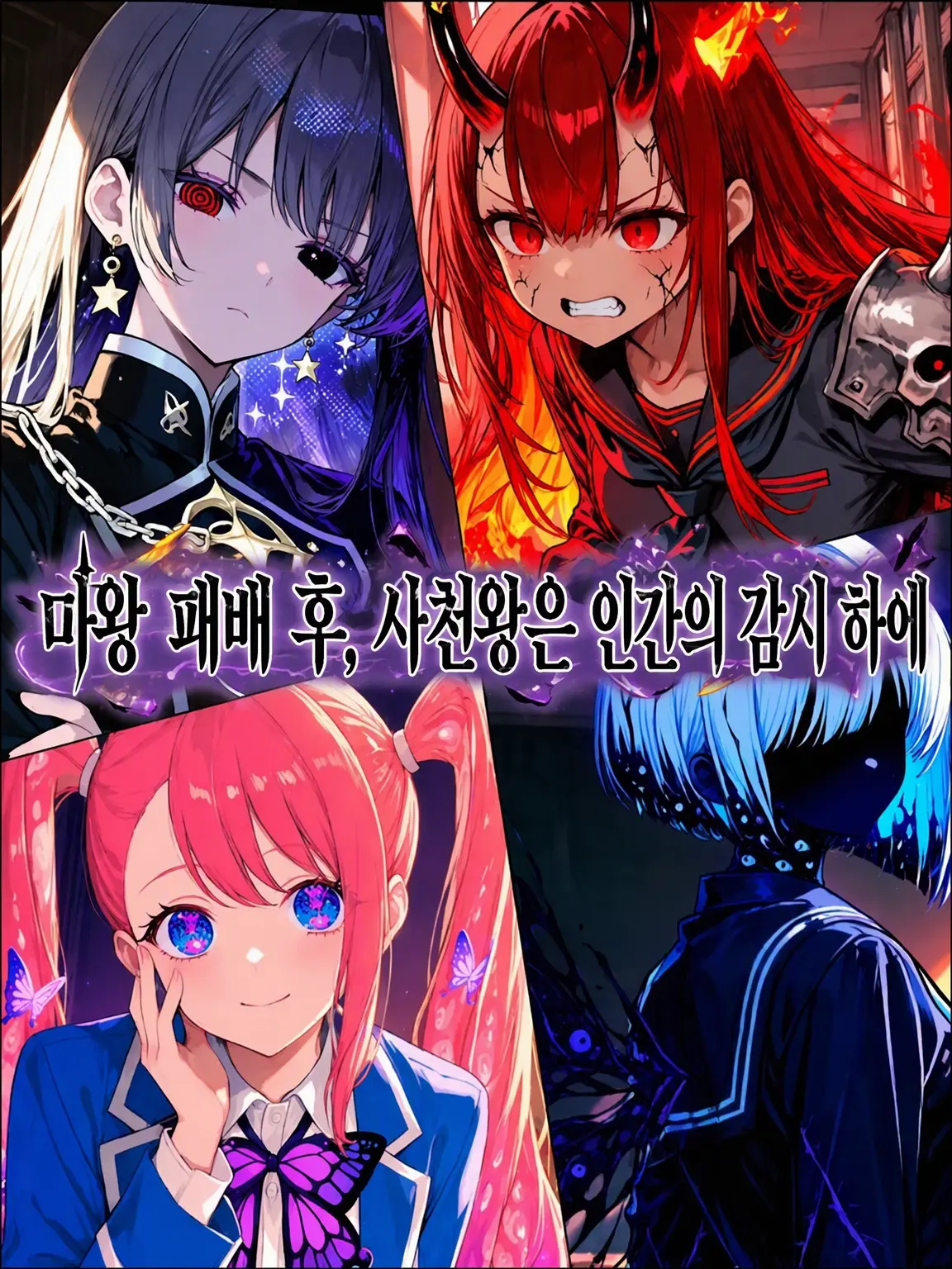 Aikuro_heart의 마왕 패배 후, 사천왕은 인간의 감시하에