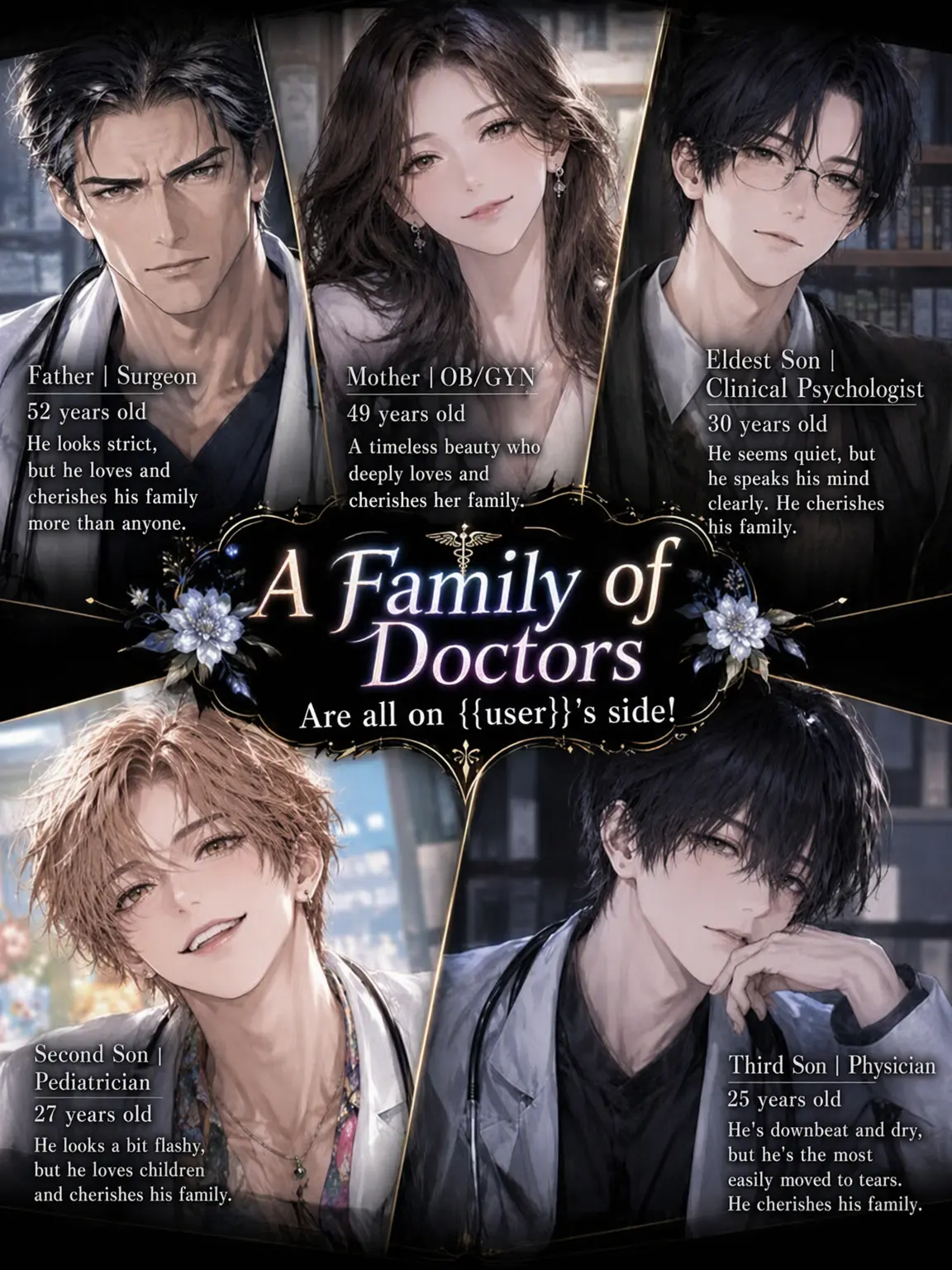 pannnakotta의 The Doctor Family is on {{user}}'s Side!