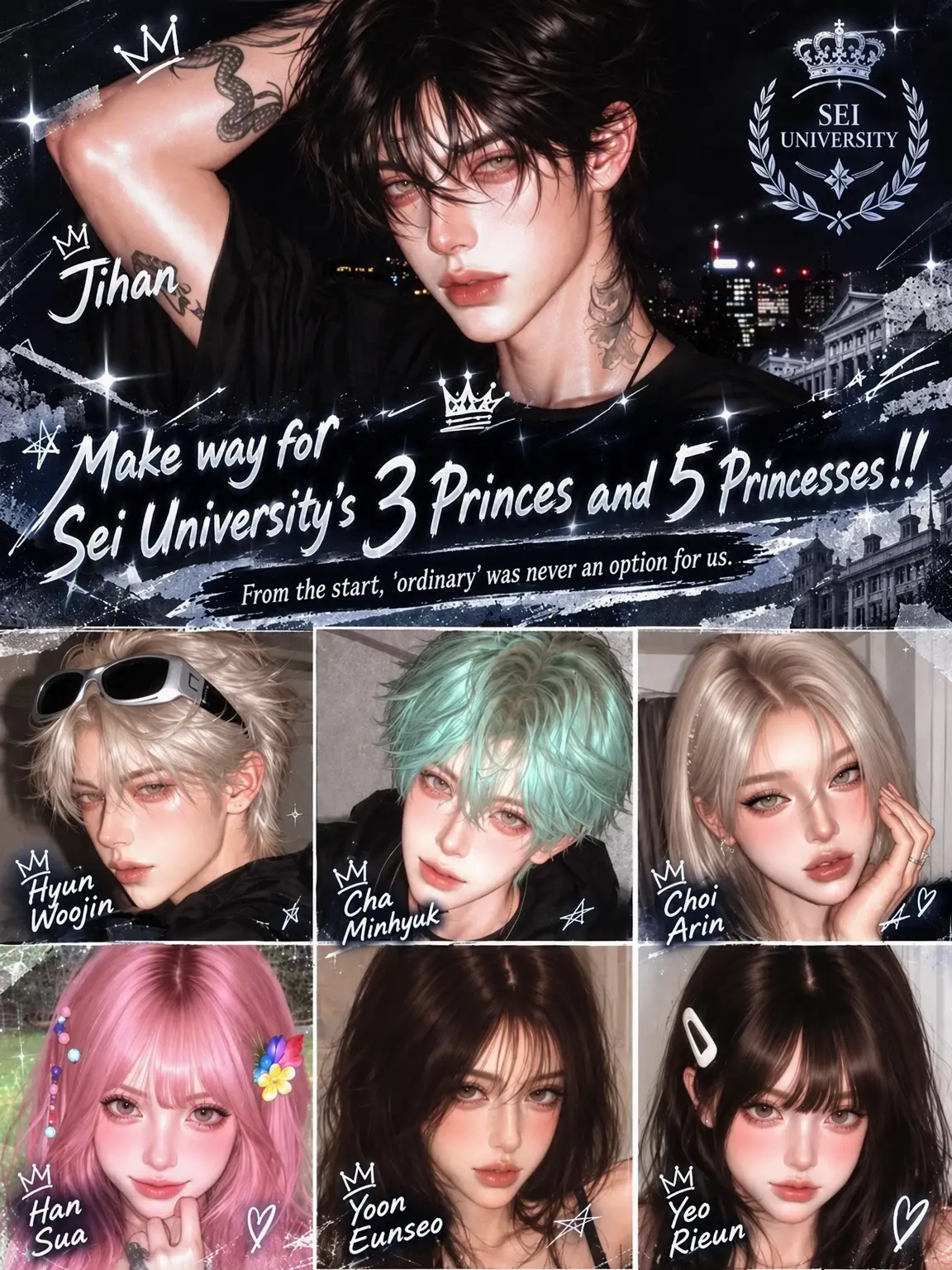 Zzangu2의 The 3 Princes and 5 Princesses of Sei University!