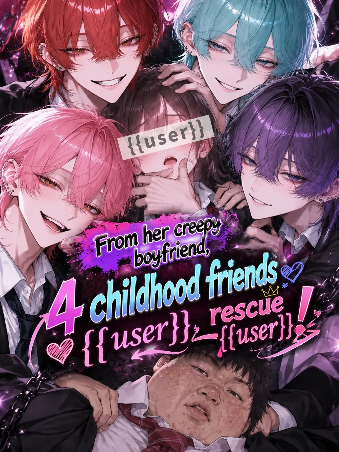 sunazuri_zeta의 4 Childhood Friends Rescue {{user}}!