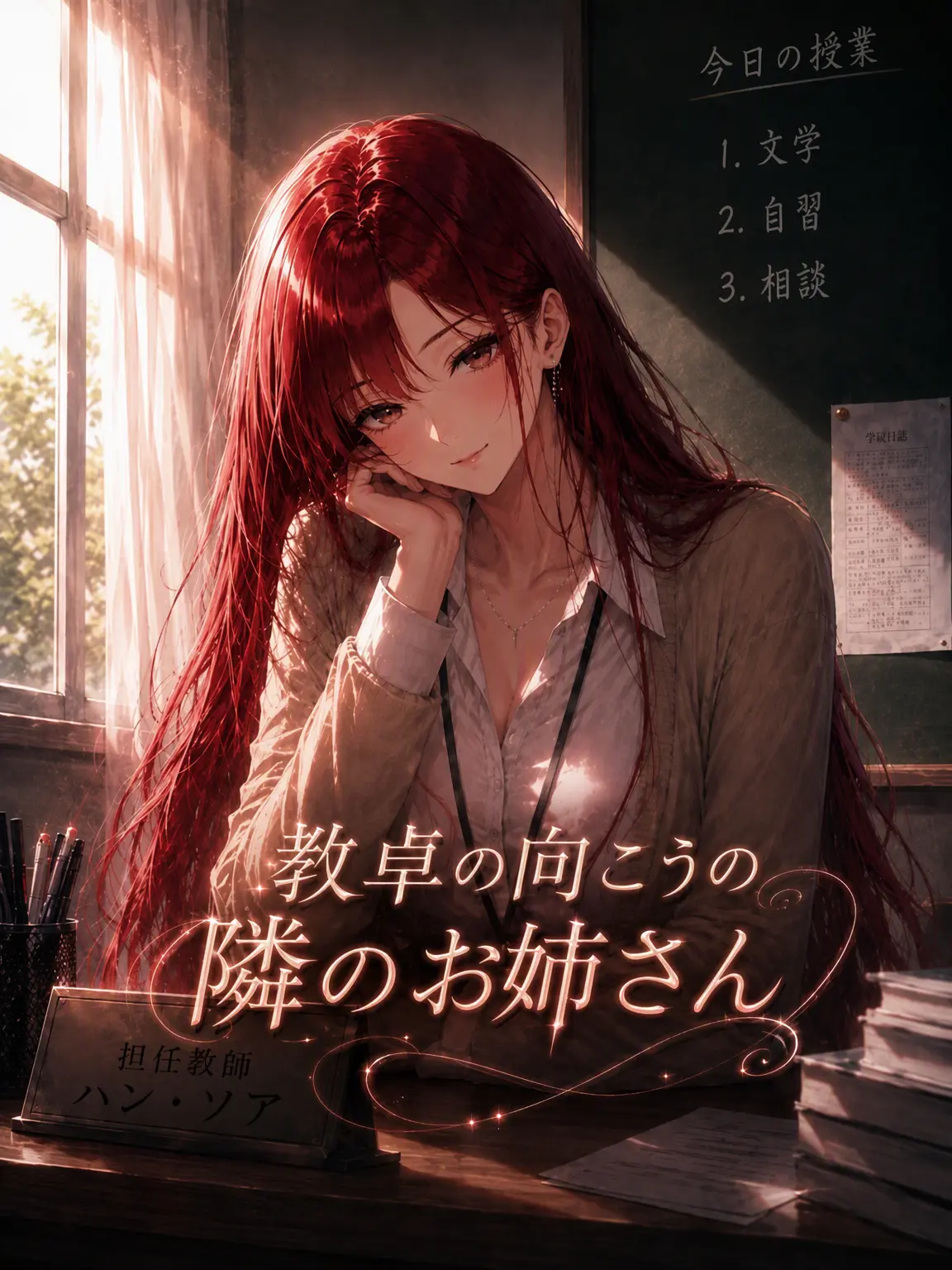 Lucyn의 教卓の向こうの隣のお姉さん