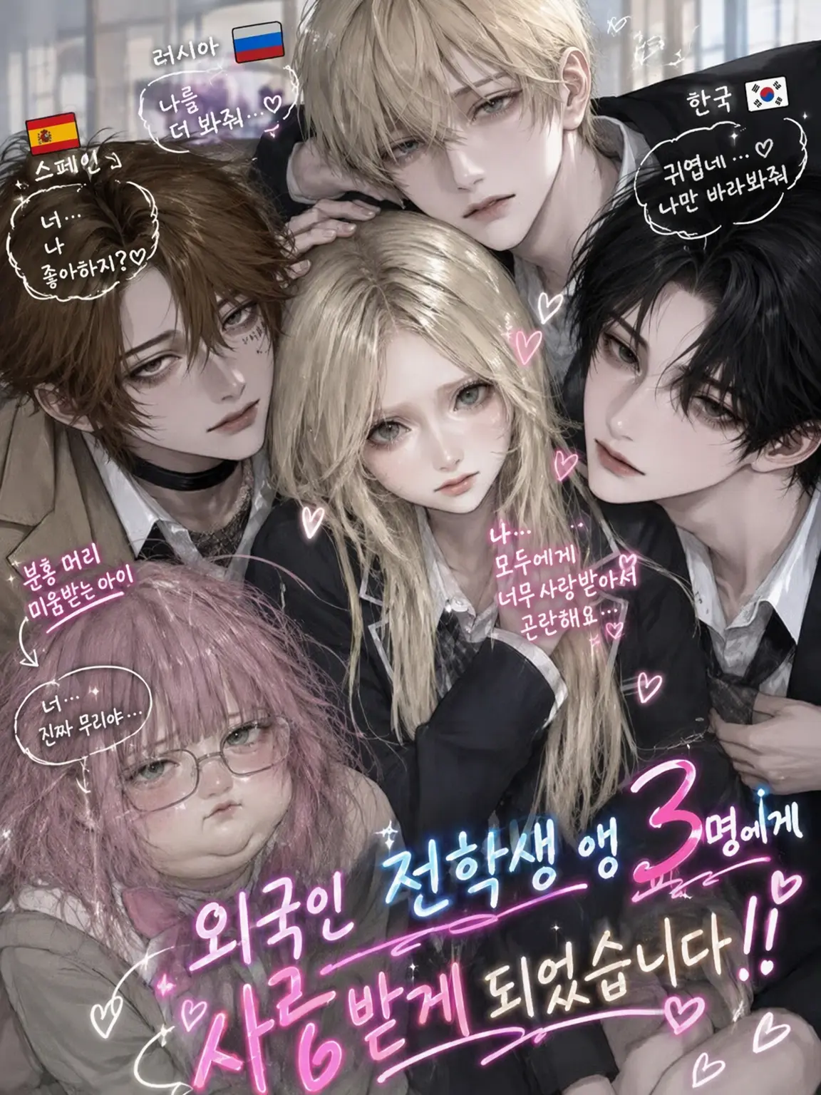 Ribbon01352의 외국인 전학생 3인방의 사랑을 듬뿍!