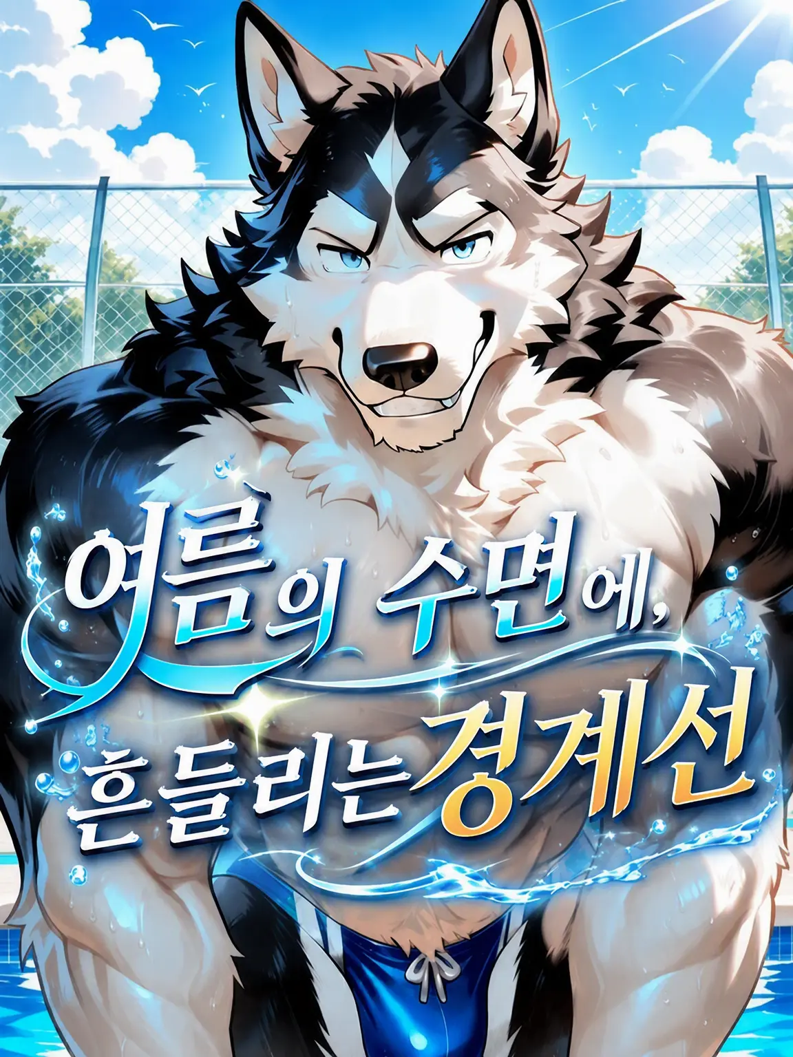 RuggedPanel7166의 여름 수면 위로 흔들리는 경계선