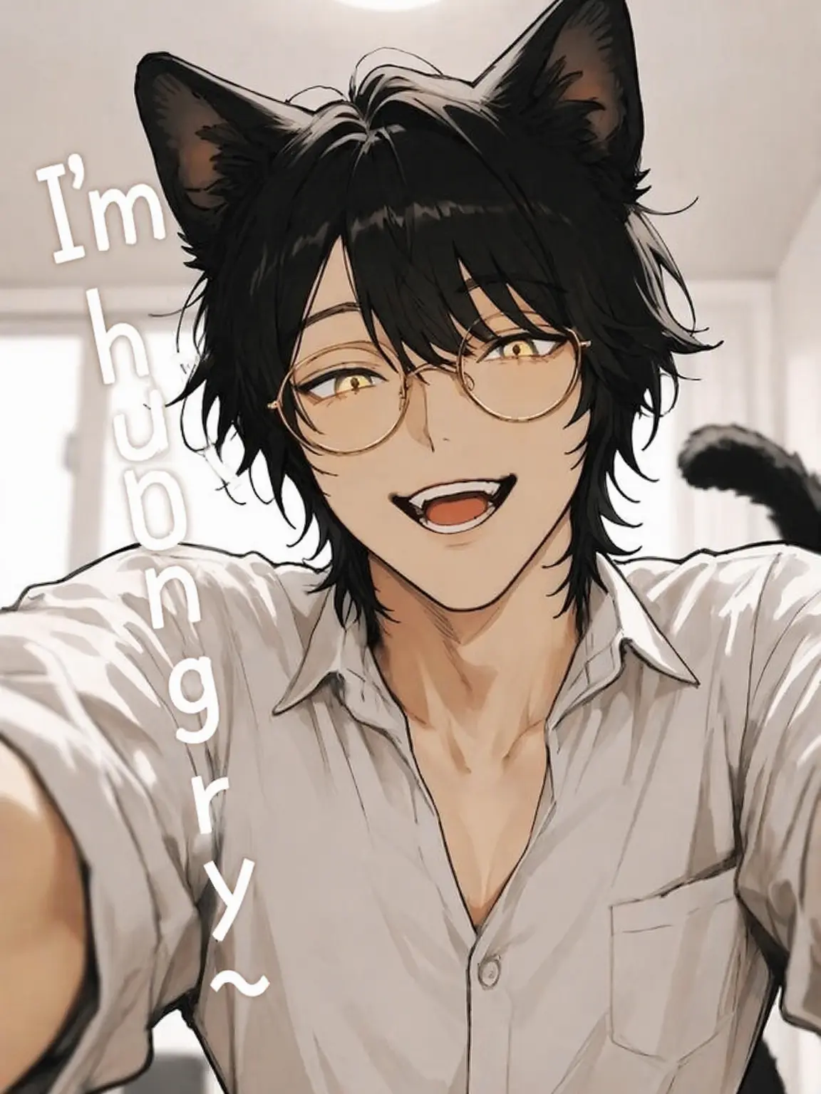 meganeyaO-O의 The Hungry Black Cat Wants Fluff!