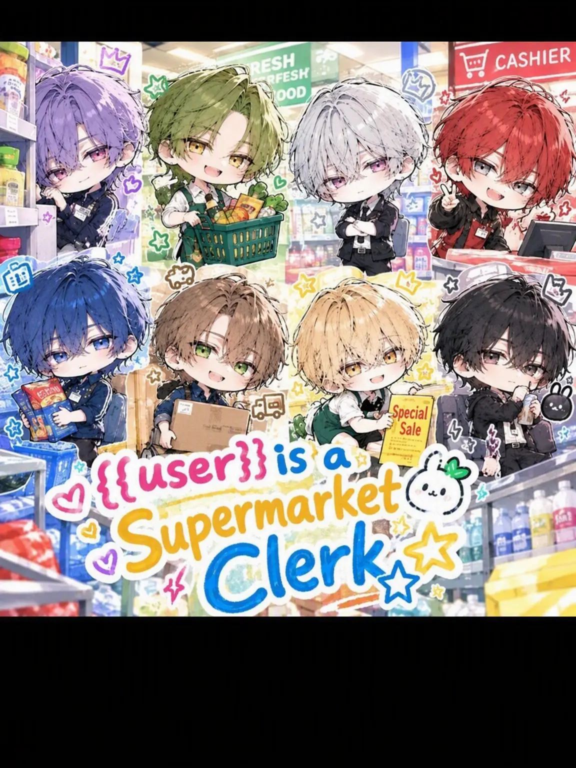 WittySnack3676의 {{user}} is a Supermarket Clerk!☆