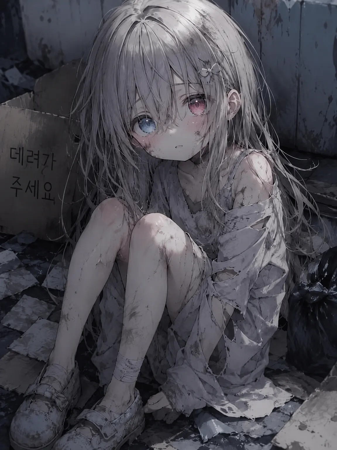kasipan_1의 오드아이 때문에 버려진 소녀