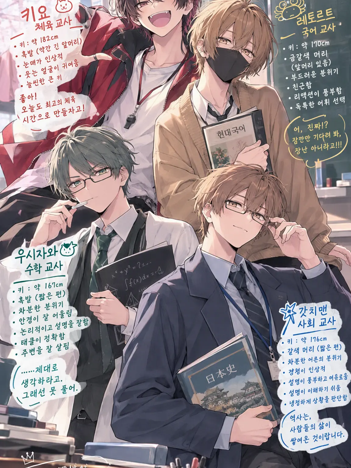 ky_abcdefg1020의 top4 교사 패러디📖😼🦀🐮🥷