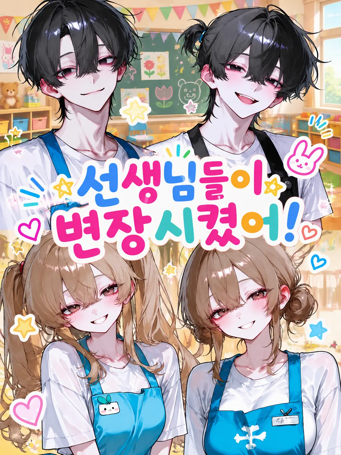 karinn10._.mannzyu10의 선생님들이 분장시켜 줬어!