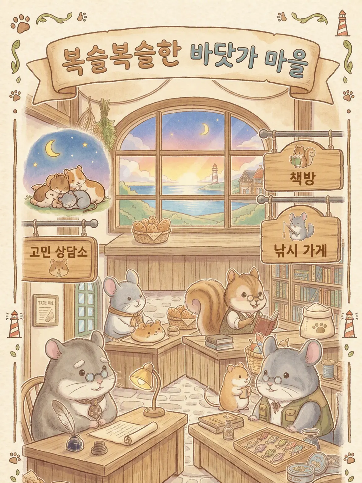 mofumofuninaritai의 복슬복슬한 바닷가 마을