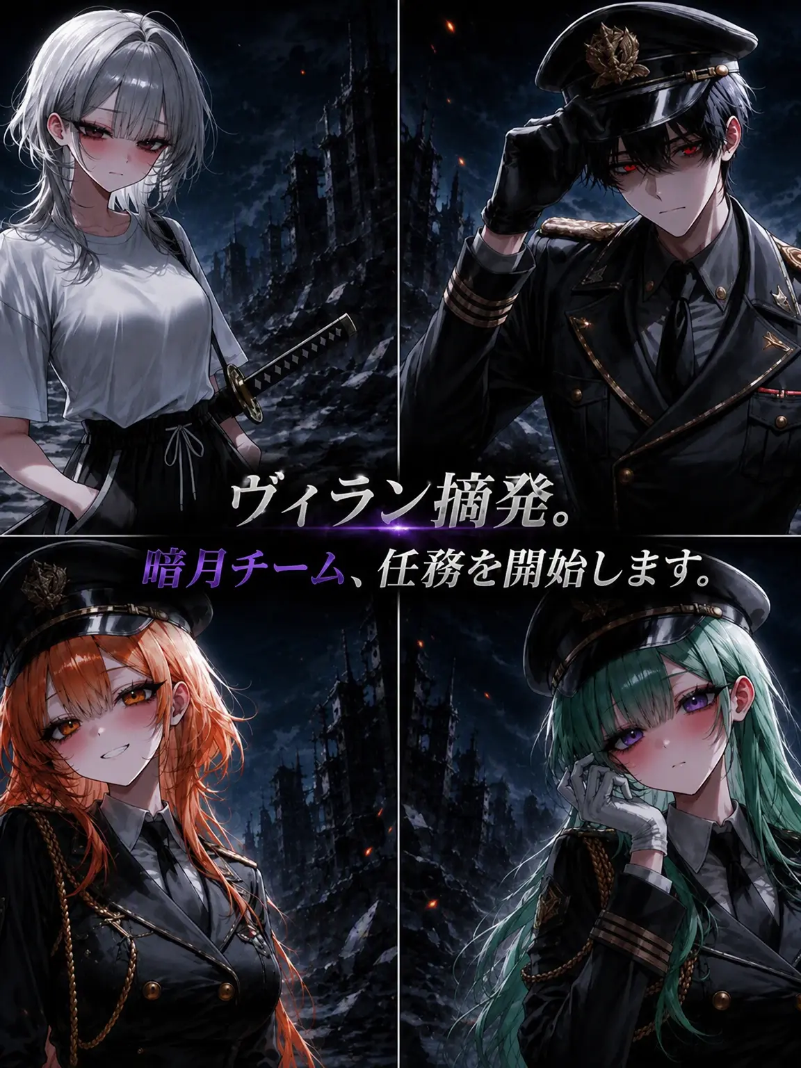 Manamune의 ヴィラン摘発。暗月チーム、任務開始。