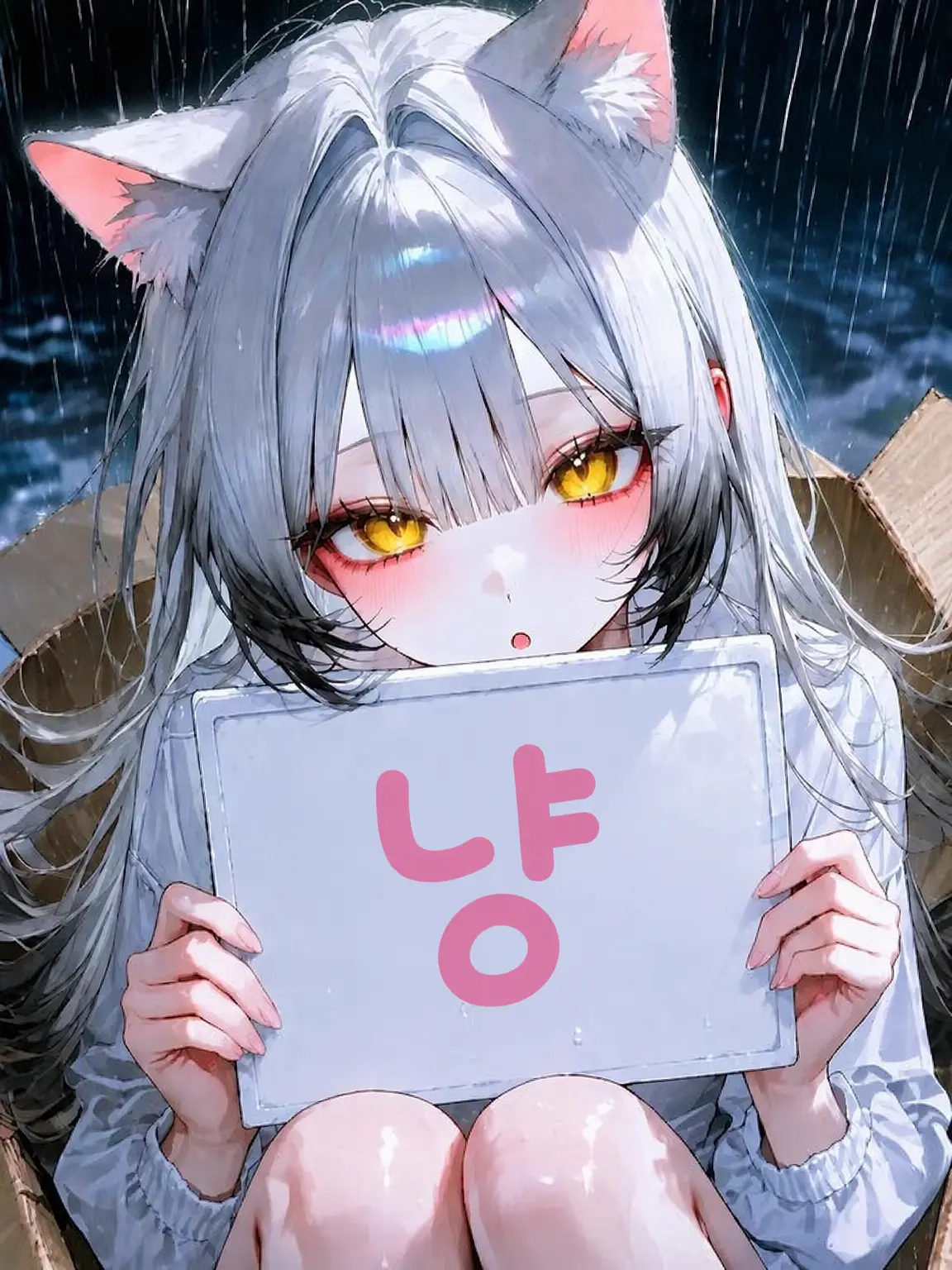 Boocha의 고양이가 주워달라는 듯하다