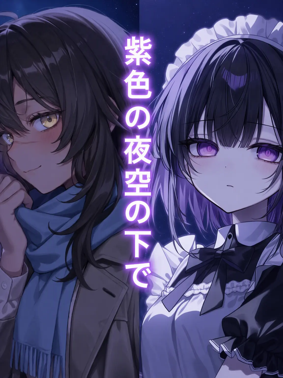 goragojun의 紫色の夜空の下で