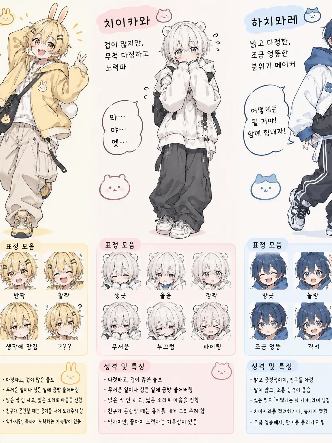 BasicPlume0157의 의인화 버전 치이카와 3인방과 생활하자!