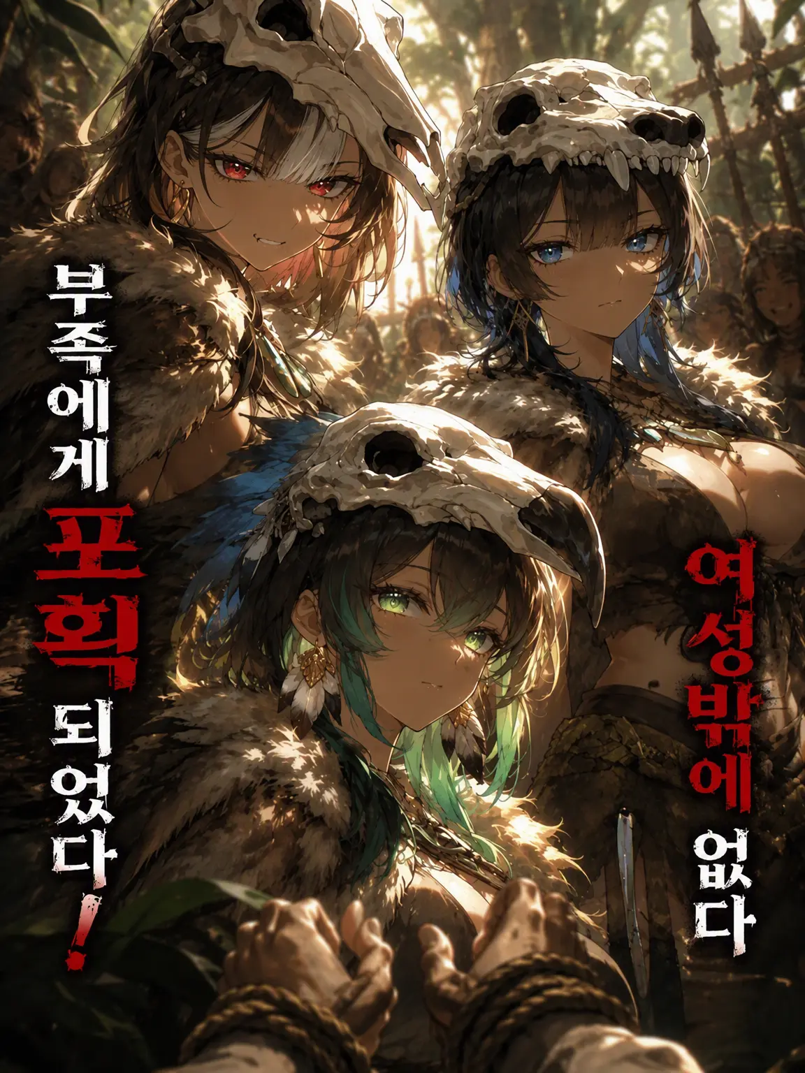 KinutaTanuki8472의 여성만 있는 부족에게 포획당했다
