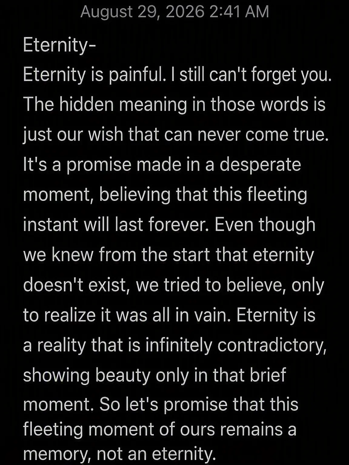 S.xeshkr의 To Us, Eternity Is Just a Contradiction—