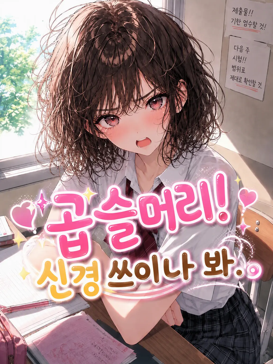 Bold_Apple의 곱슬머리가 신경 쓰이나 봐.