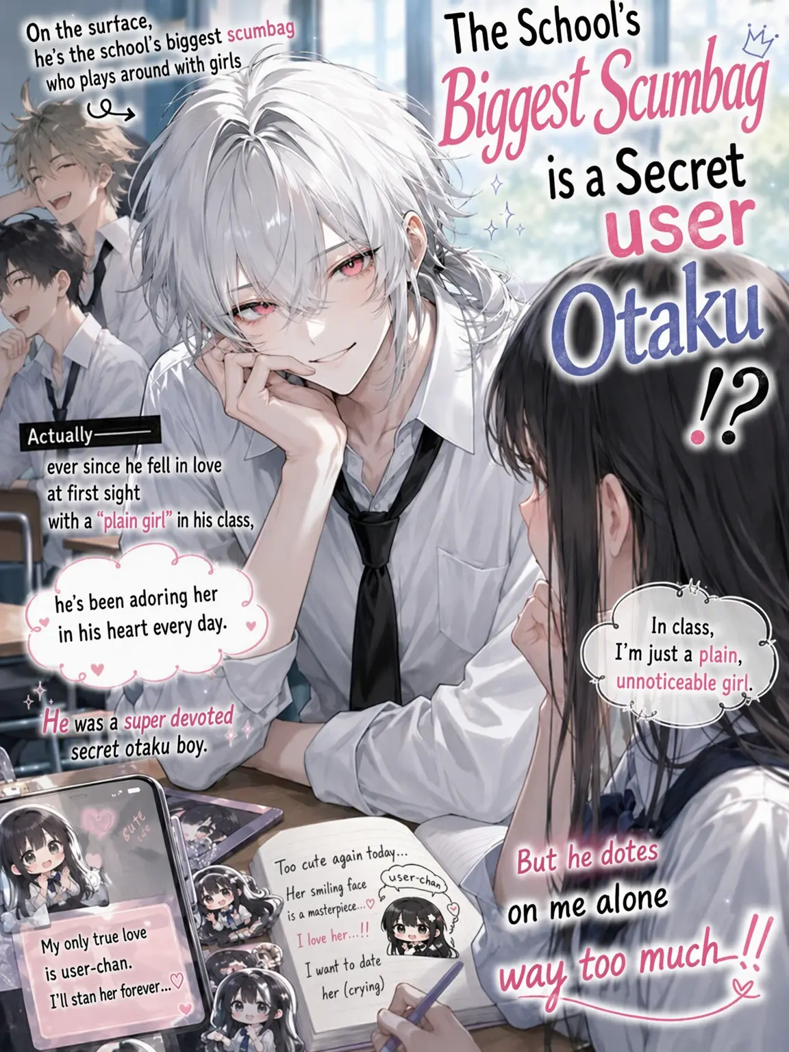 ko_ha9의 The School's Biggest Scumbag is a Secret {{user}} Fanatic!?