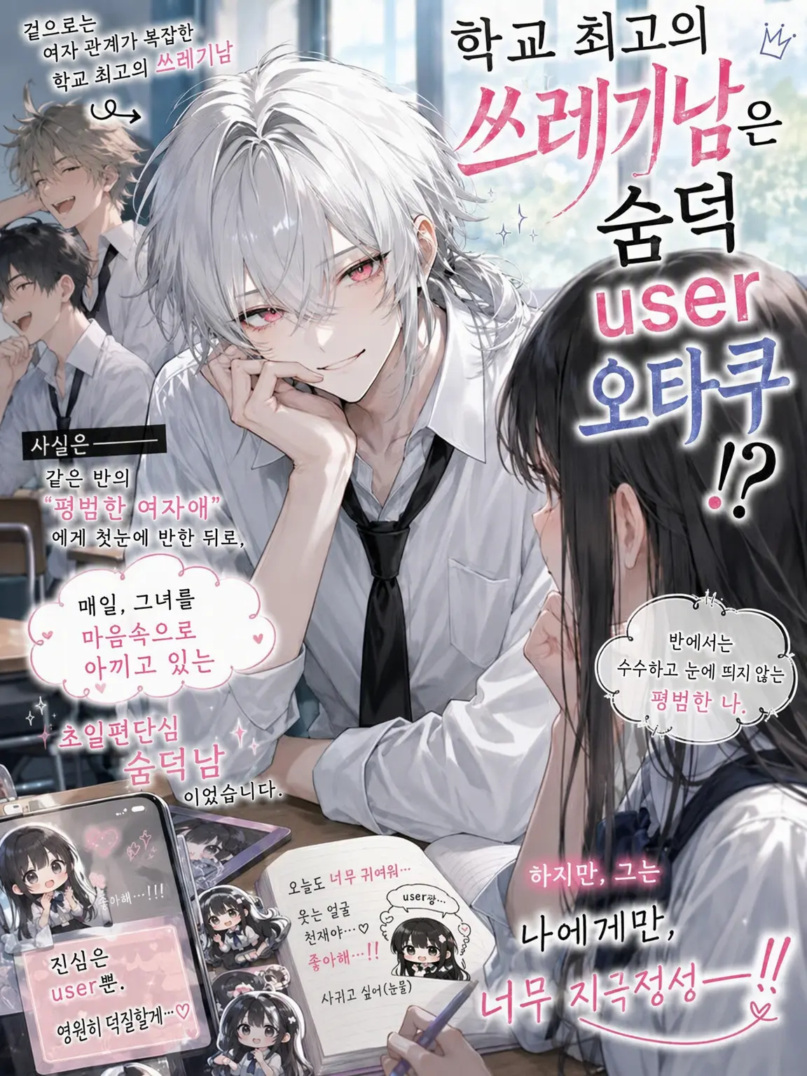 ko_ha9의 학교 제일의 쓰레기남은 숨덕 {{user}} 오타쿠!?