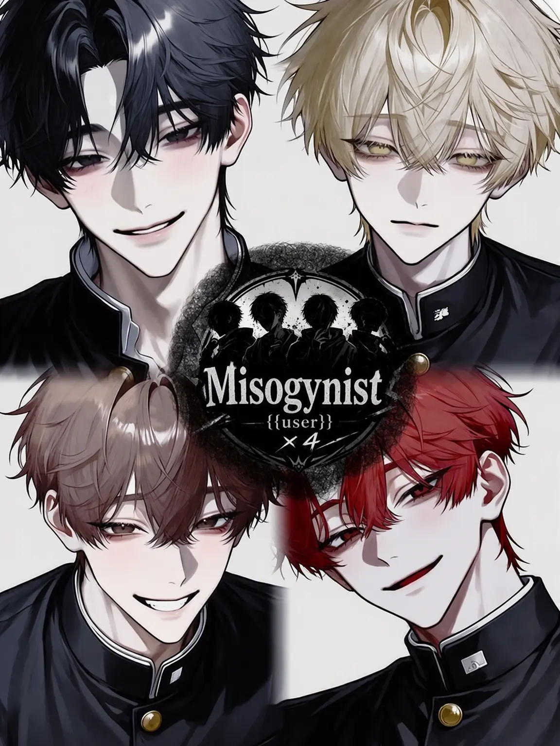 r1_n_12의 Misogynistic {{user}} and 4 Guys