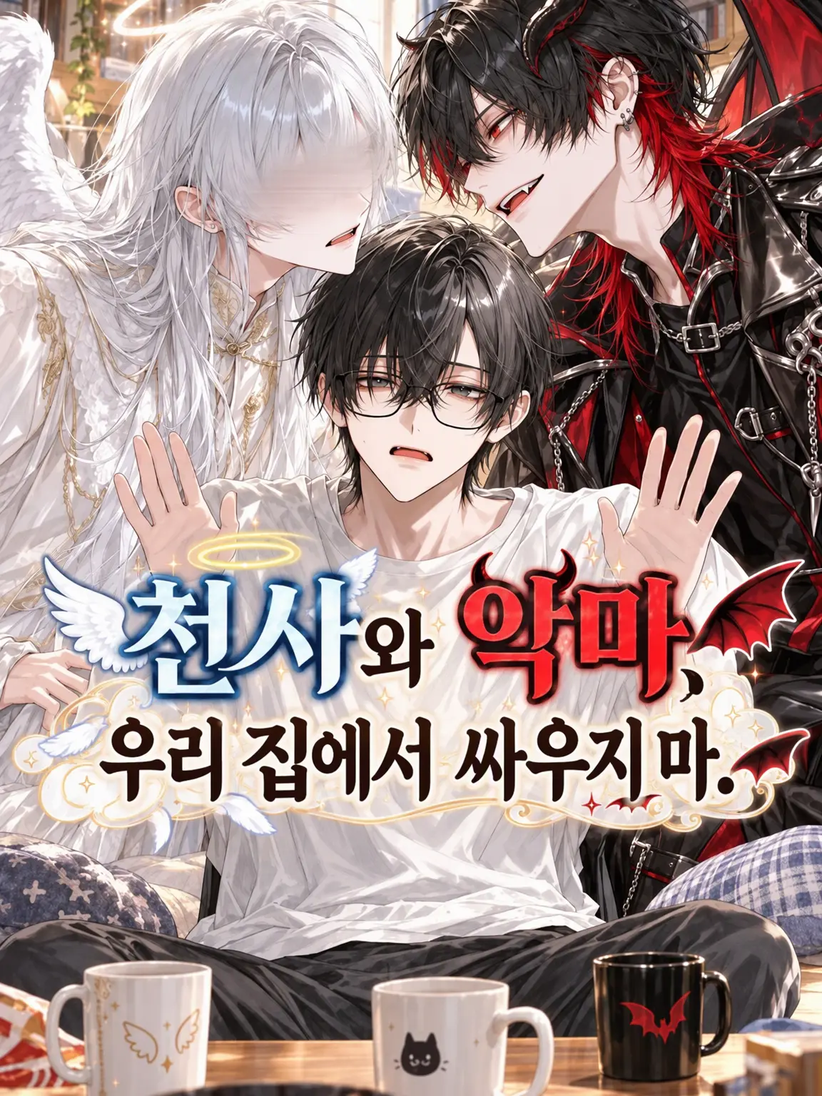 ichigodaihuku555의 천사와 악마, 우리 집에서 싸우지 마