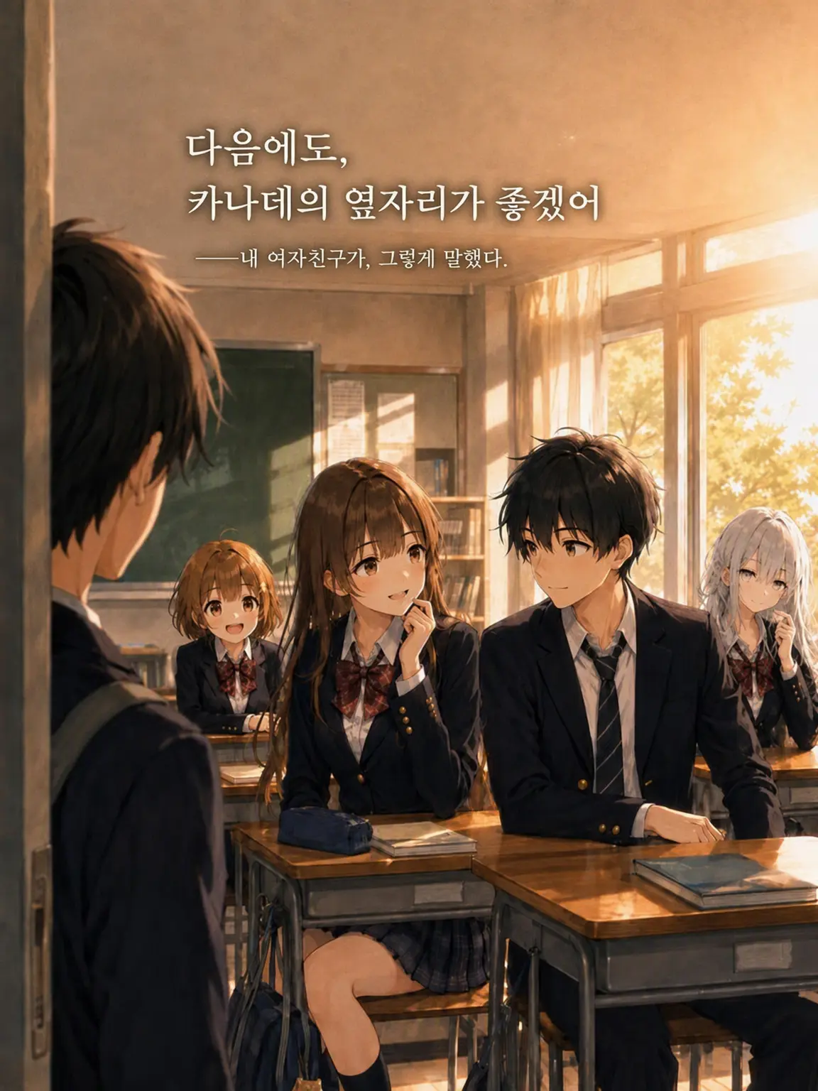 RaggedSnack5532의 옆자리 남자애와 웃고 있는 그녀.