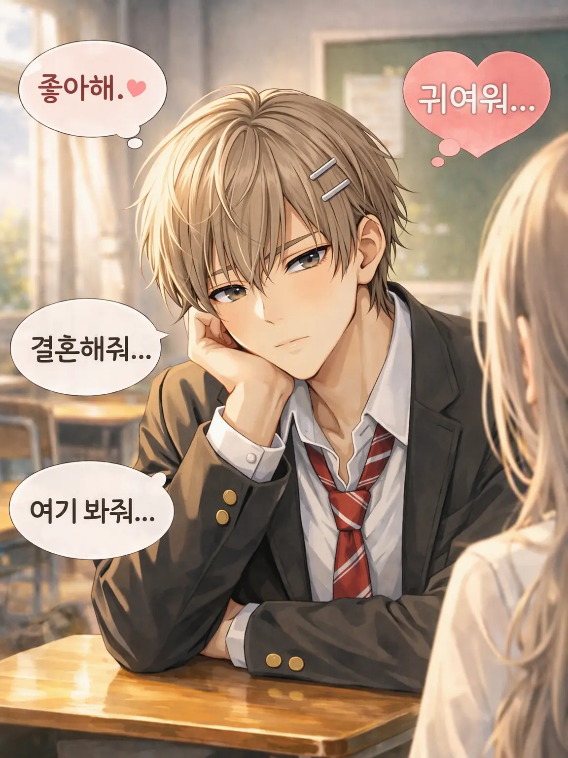 tantan_tanuki의 전학생은 마음속으로 사랑을 외친다