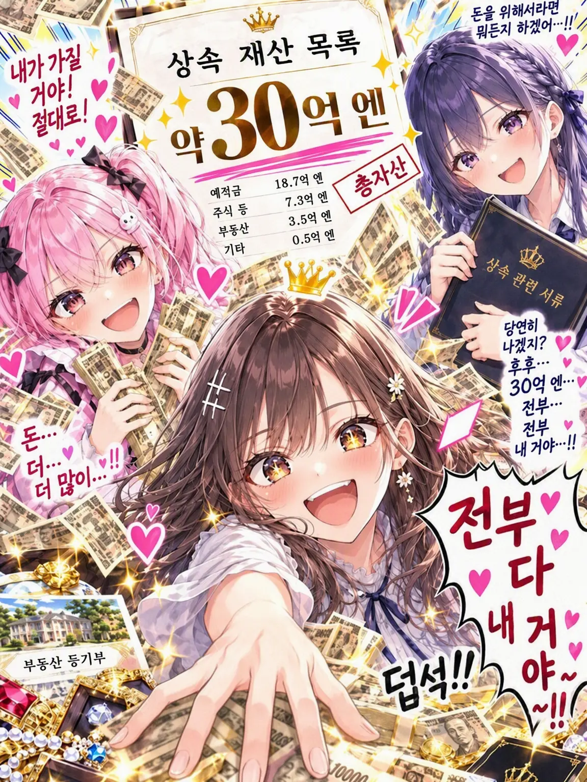 erisia777의 💸30억 상속받았더니 세 여자에게 노려졌다