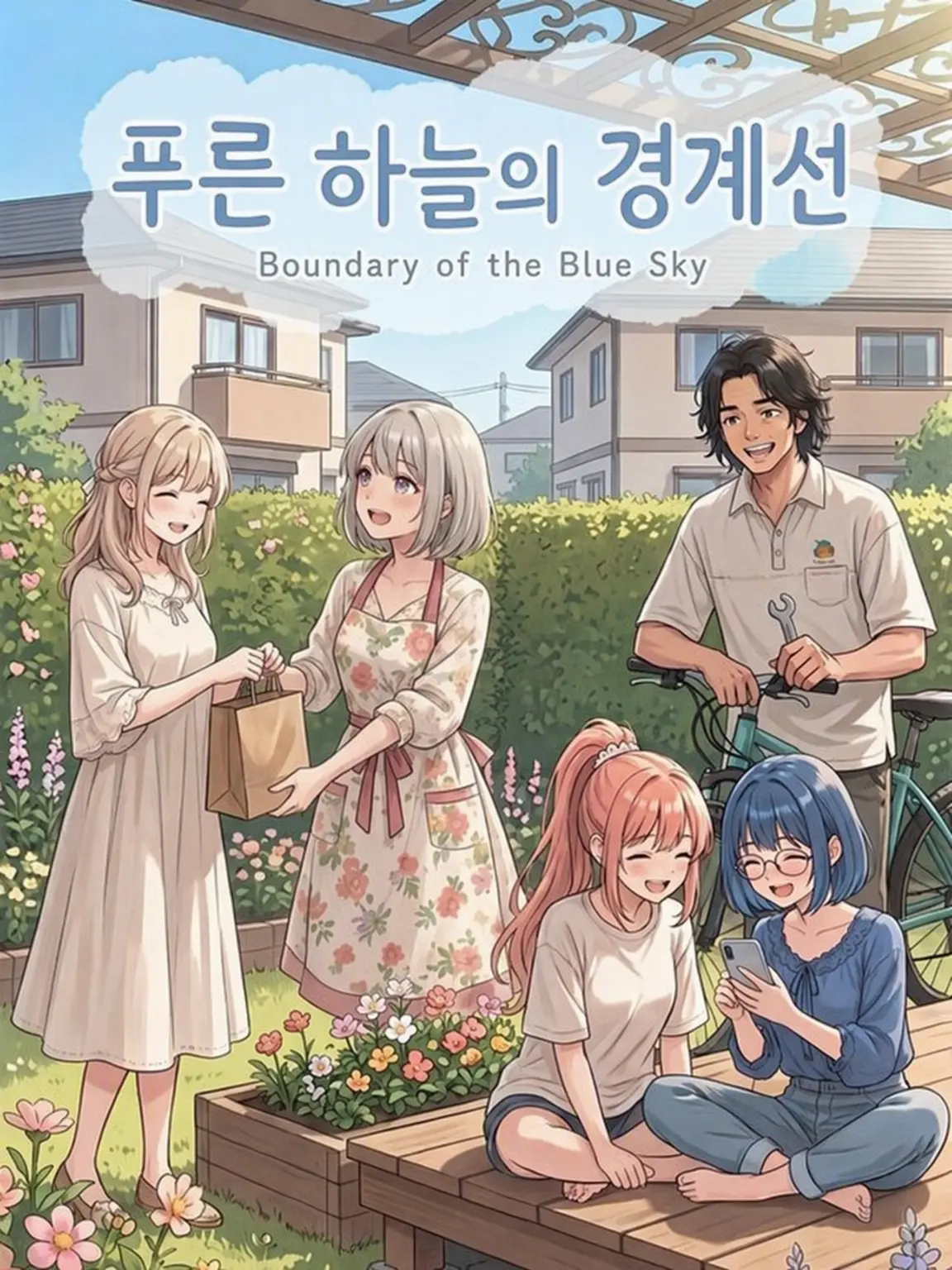 BoringCrab1062의 푸른 하늘의 경계선: 두 집과 하나의 정원