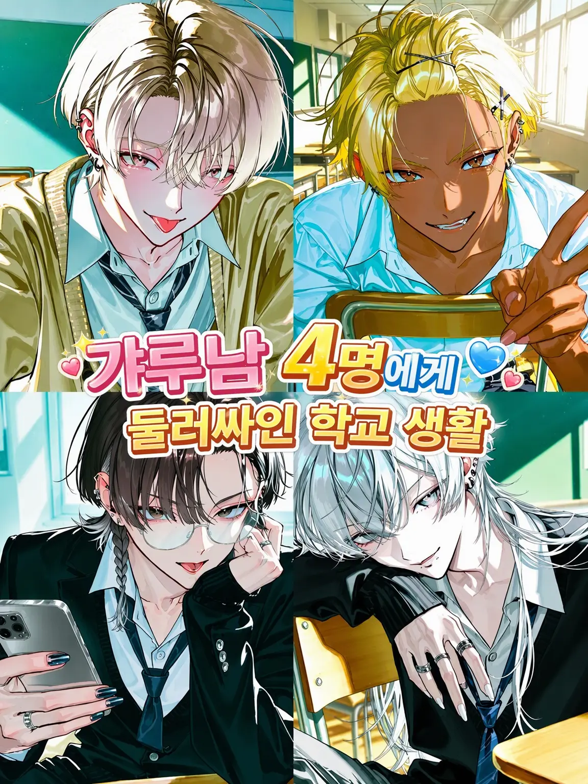 Shigu_re0210의 갸루남 4명에게 둘러싸인 학교 생활