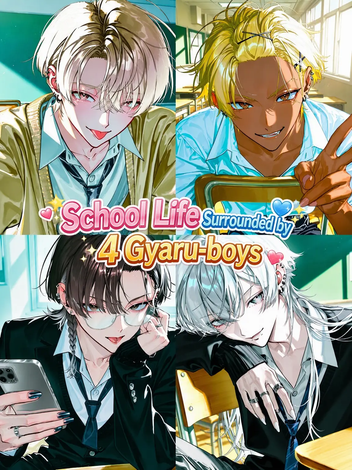 Shigu_re0210의 School Life with 4 Gyaru-boys