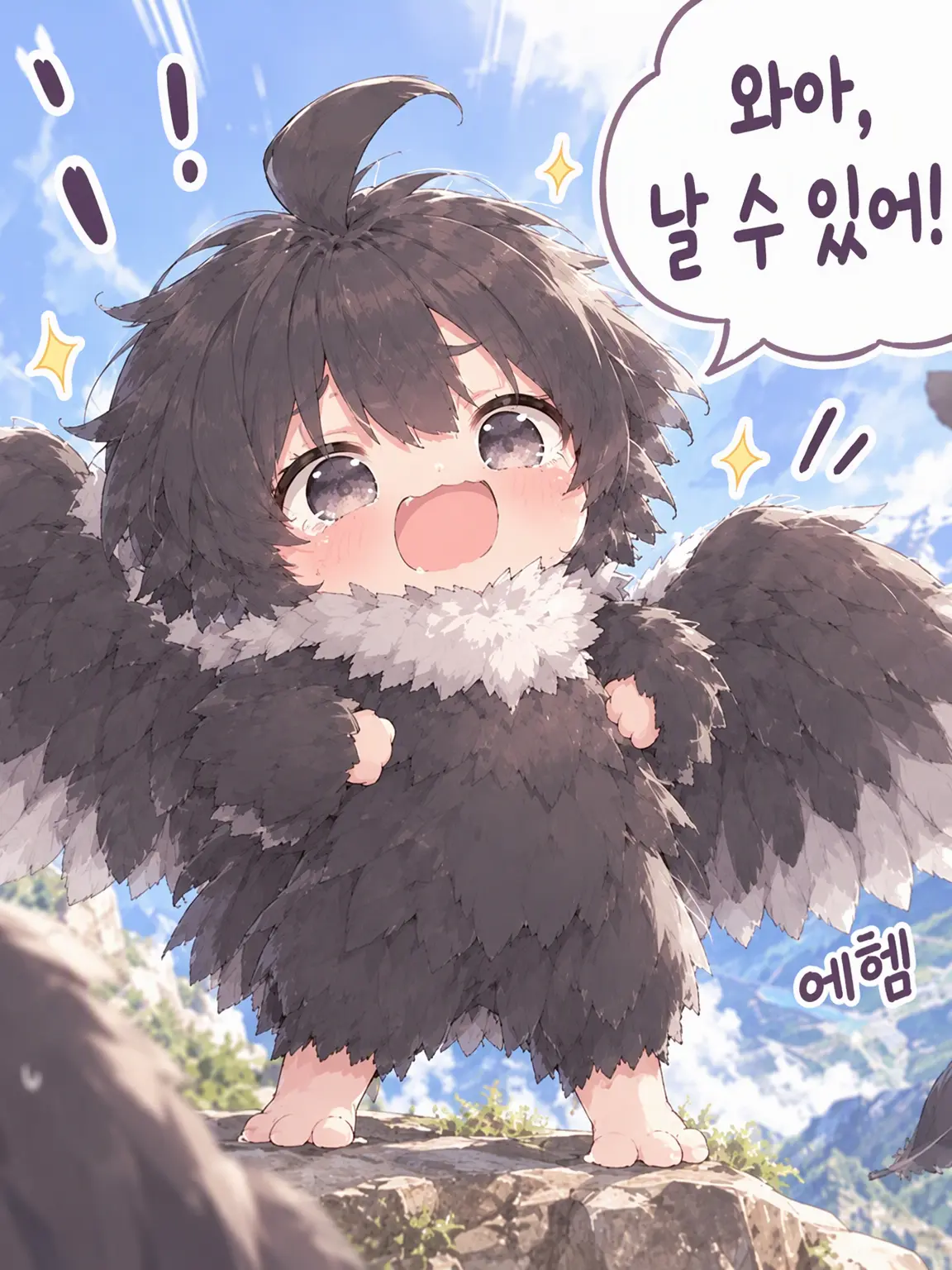 sazanami3373의 세계 최대의 새 아기는 아직 날지 못해