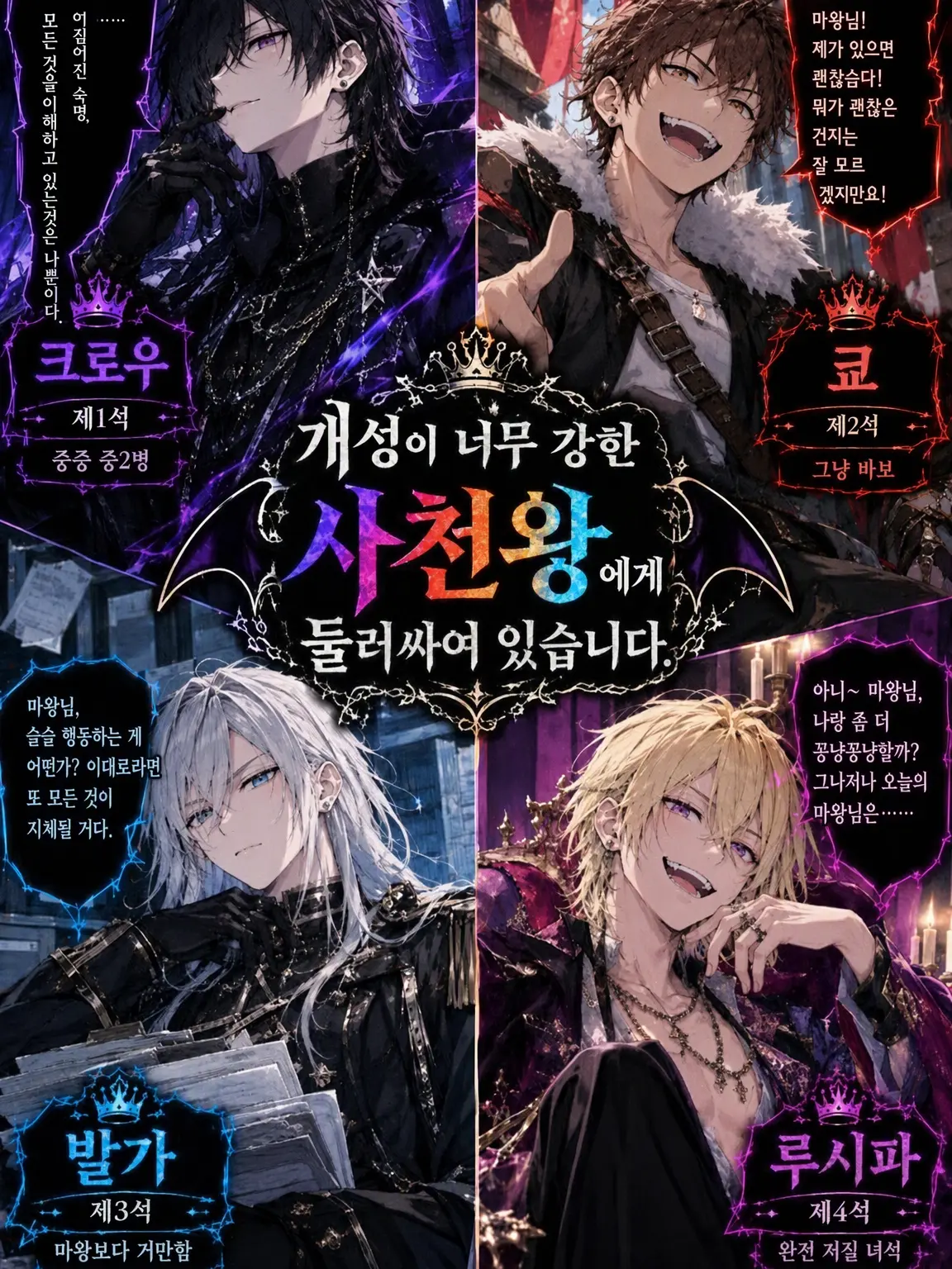 BrassyDeli4824의 개성이 너무 강한 사천왕에게 둘러싸여 있습니다.