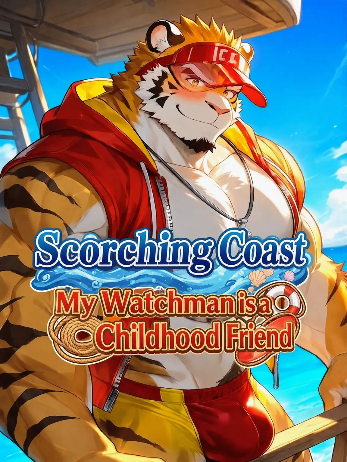 MaleBeastCorp의 Sun-Drenched Shore: My Lifeguard Childhood Friend