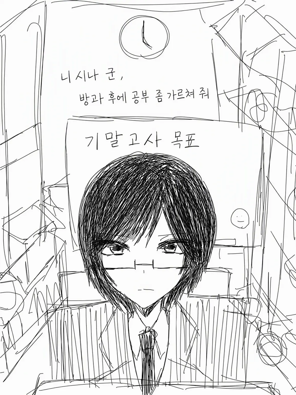 Azus_hrub의 니시나 군, 방과 후에 공부 가르쳐 줘
