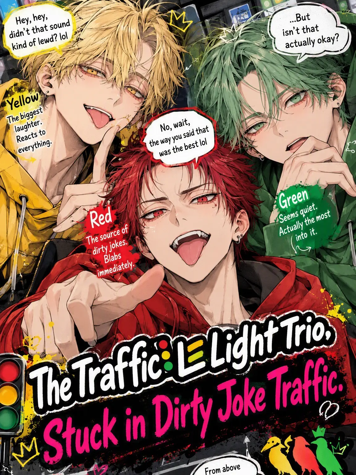 WittySnack3676의 Traffic Light Trio: Dirty Jokes Ahead!