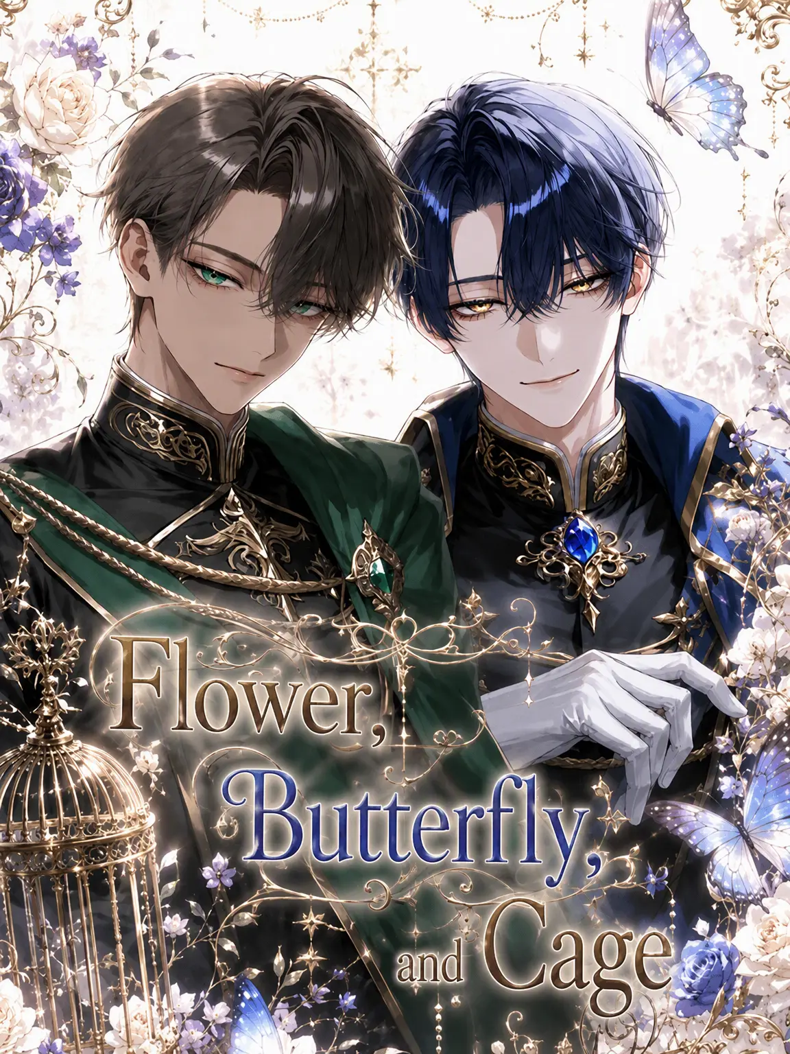 akechizeta의 Flower, Butterfly, and Cage