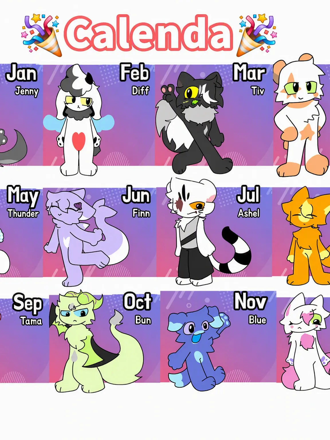 Bigggggggg3332의 Furry Calendar Series?! "Calendars"