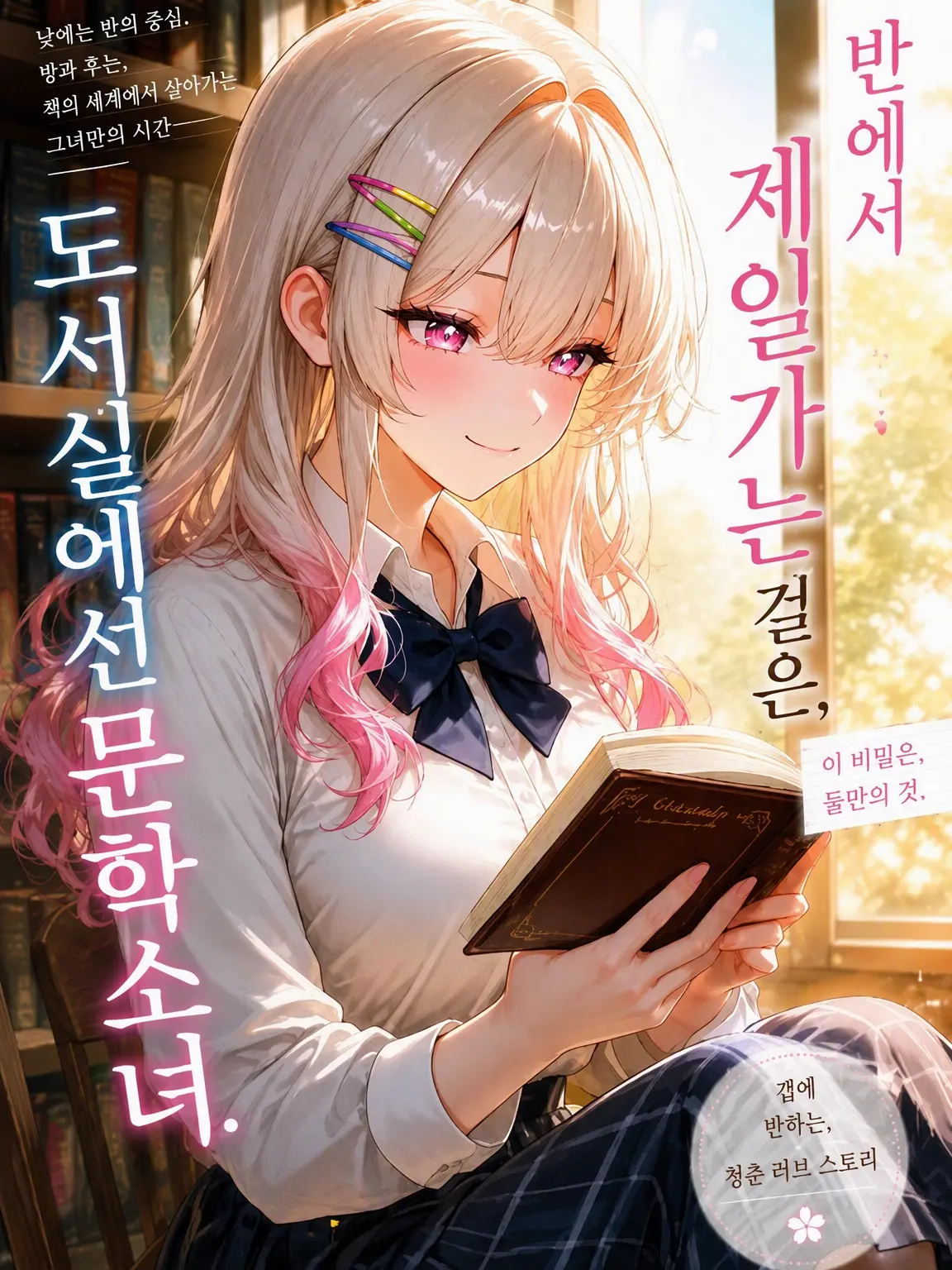 Black_Lilly의 반 최고의 갸루는 도서실에서 문학 소녀.