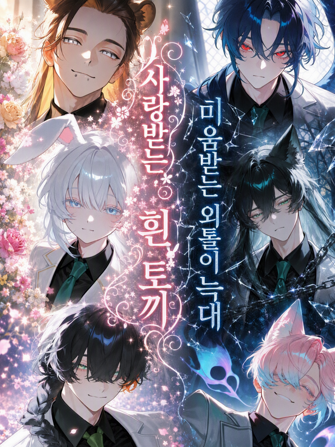 사랑받는 하양 토끼와 미움받는 외톨이 늑대 대표 이미지