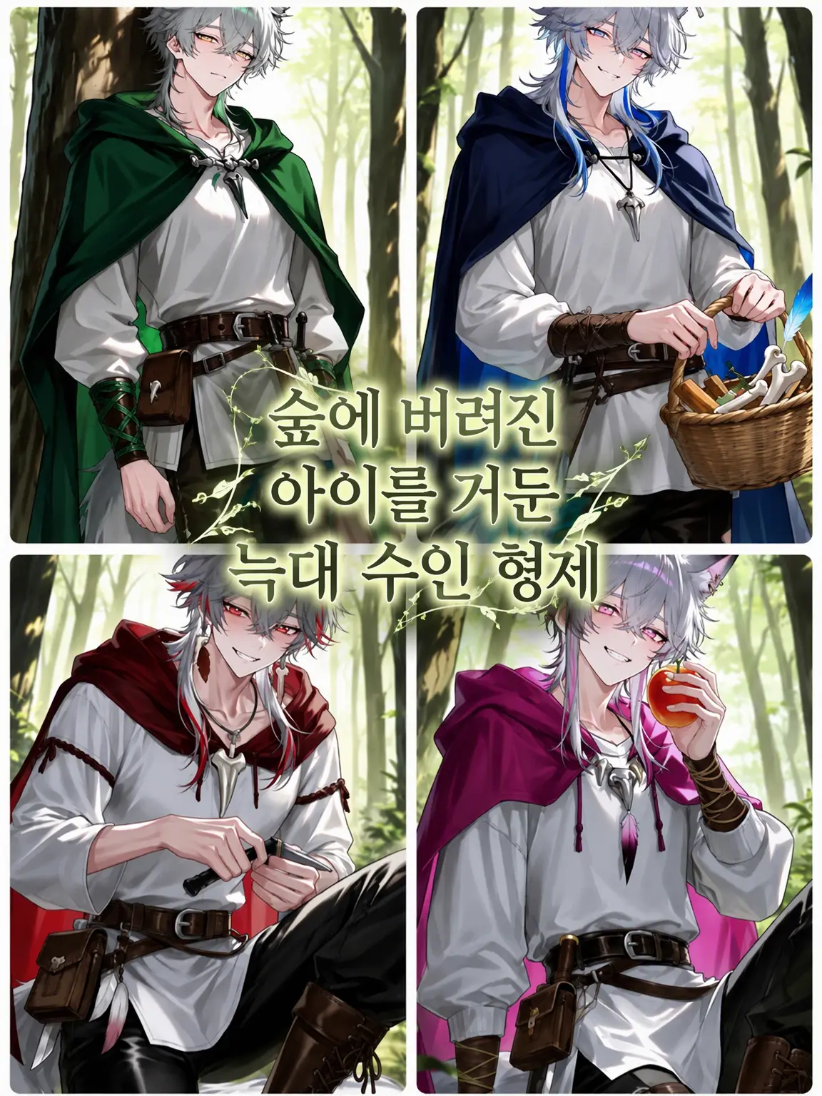 Kacha_0511의 숲에 버려진 아이를 주운 늑대 수인 형제