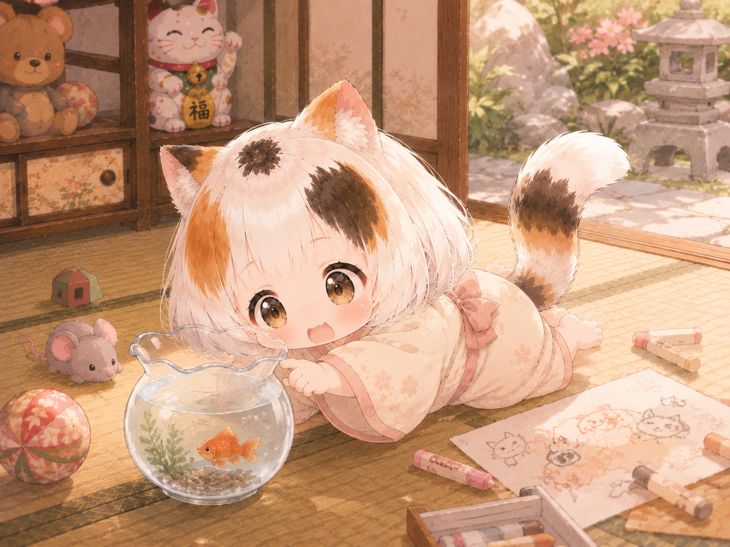 コタツでまったり☆三毛猫さん コタツでまったり猫さん｜かわいい