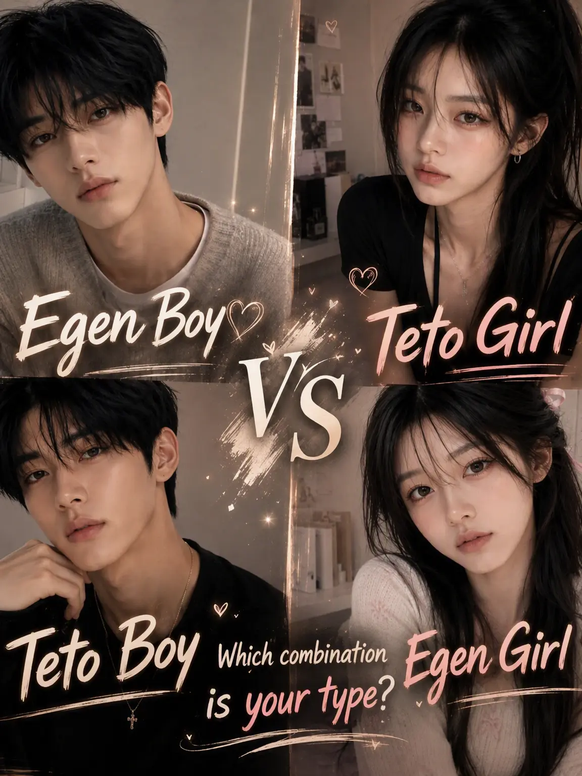 FieryKey9240의 Egen Boy {{user}} & Teto Girl vs Teto Boy & Egen Girl