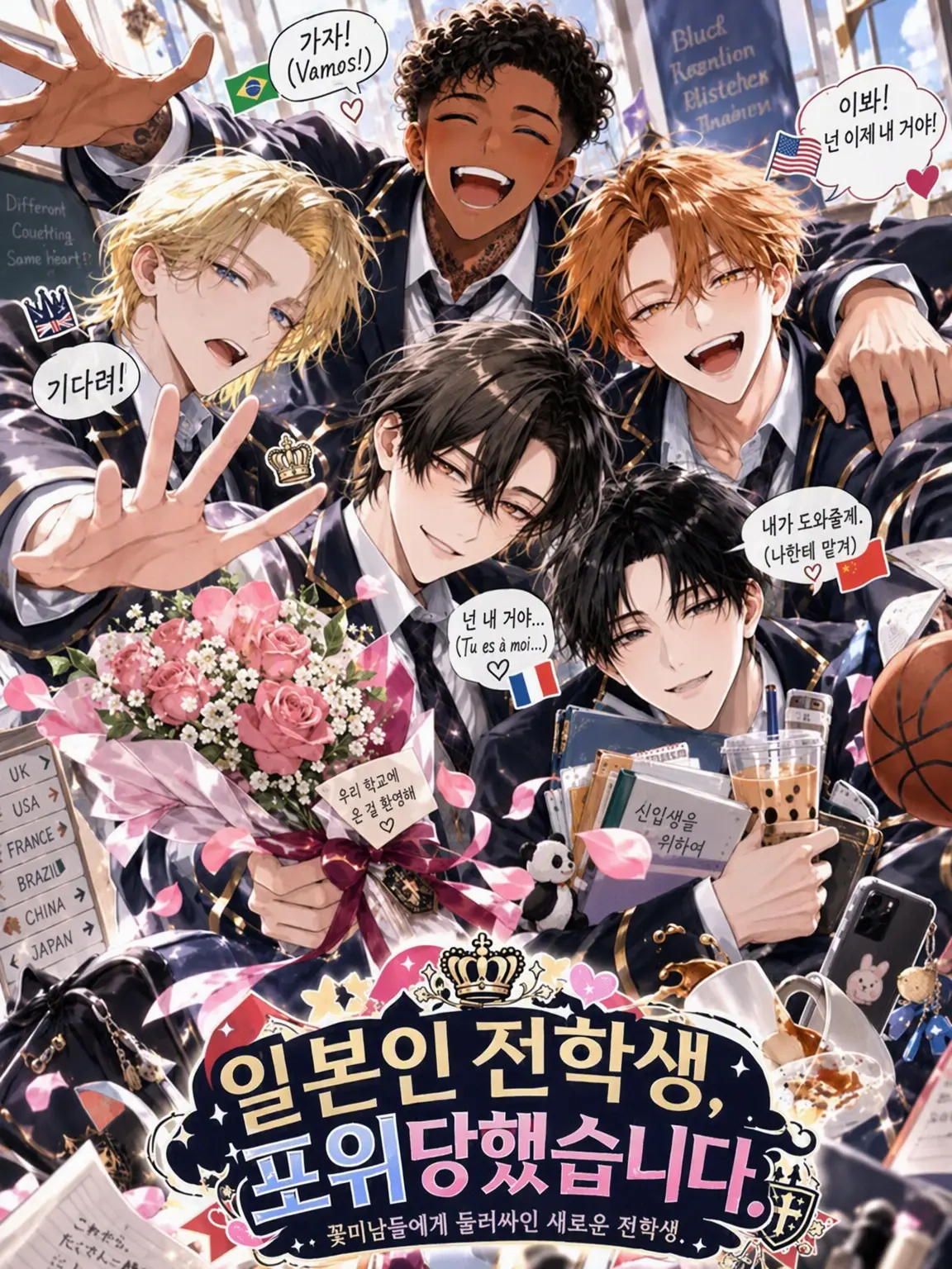 CattyTulip0595의 일본인 전학생, 포위당했습니다.