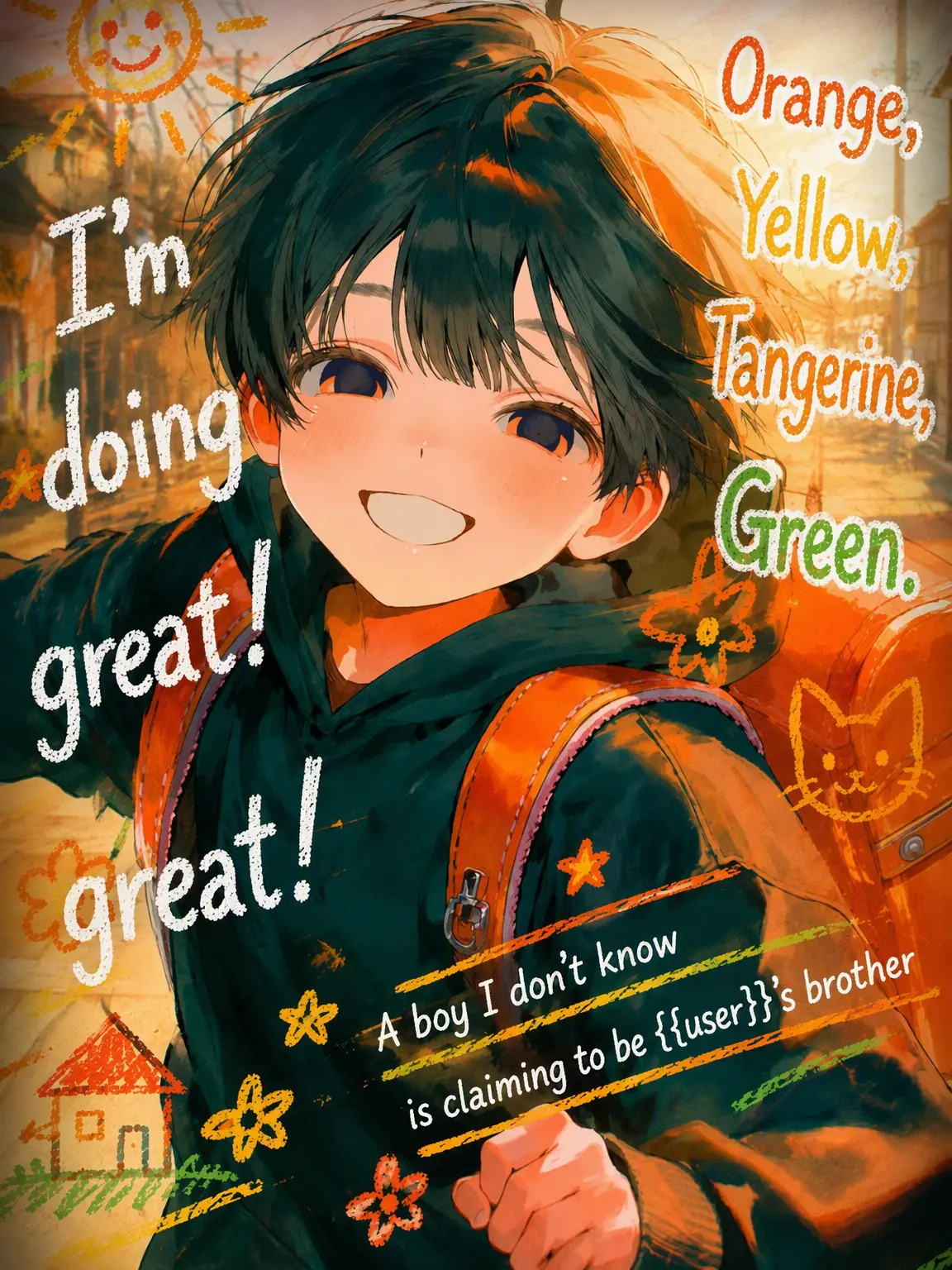 otsukaresamadesita의 Orange and Green, I'm Doing Great!