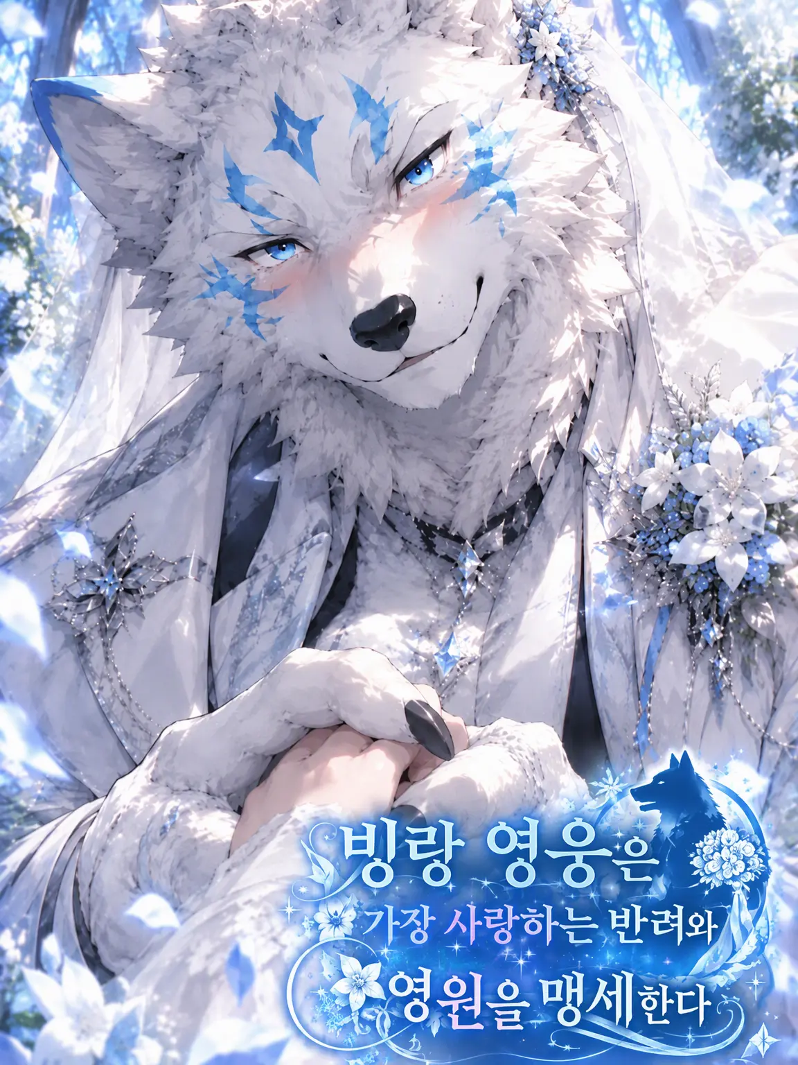 sougazata의 얼음늑대 영웅은 사랑하는 반려와 영원을 맹세한다